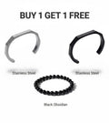 HAXA SILVER + BLACK + fibar bracelet