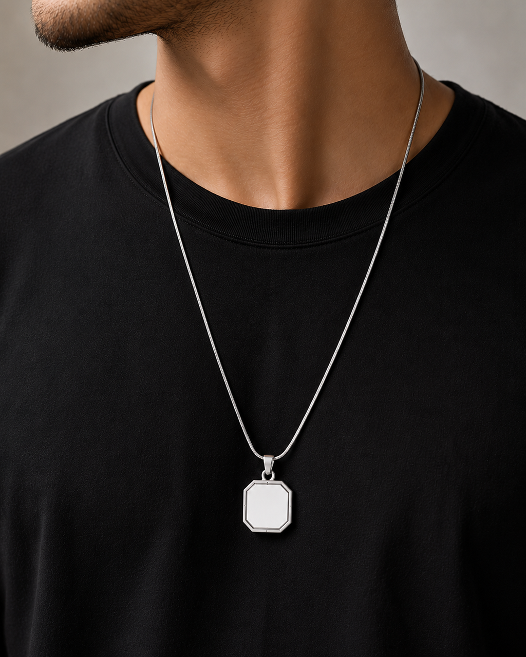 Rope Chain+(2 in 1) Octagon Pendant