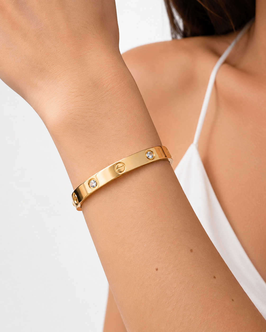 Elegant Gold Lock Bracelet