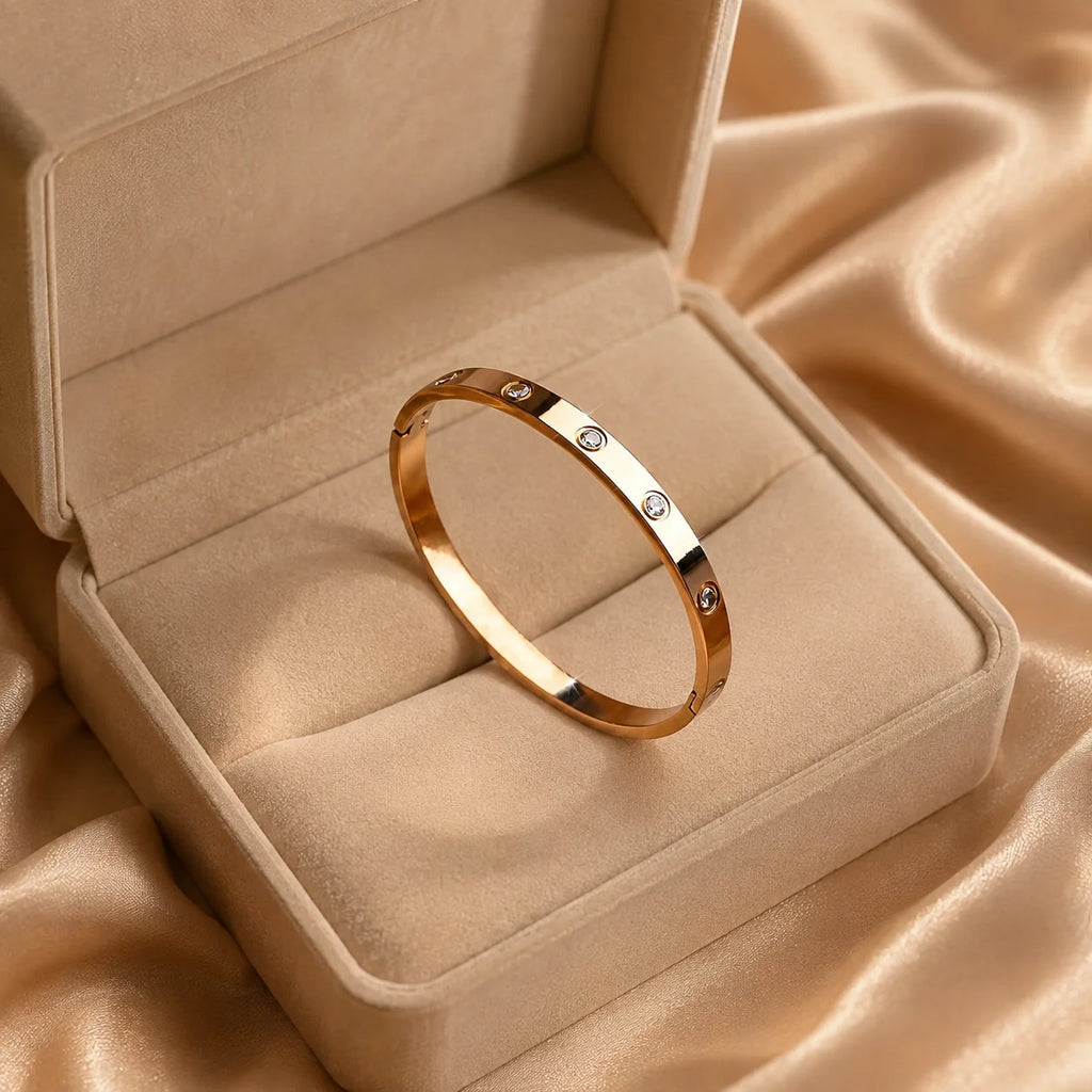 Elegant Gold Lock Bracelet