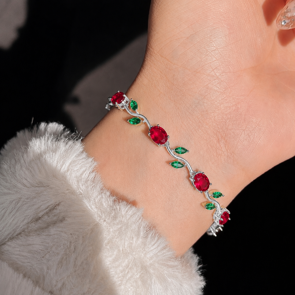 Elegant Silver Plated Tulip Bracelet for Girls/Women